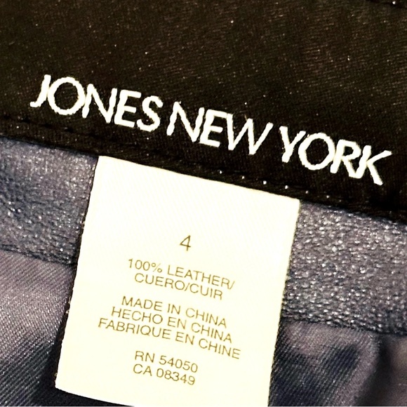 π§₯π JONES NEW YORK 100% Leather Purple 1-Button Tailored Blazer | Vintage Size 4 - Picture 4 of 6